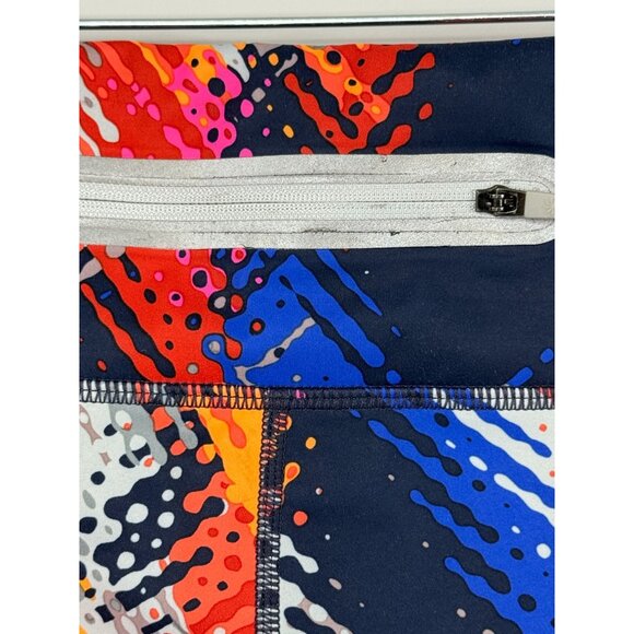 Athleta Leggings Womens XS Capri Cropped Pants Multicolor Print Activewear - Picture 8 of 12